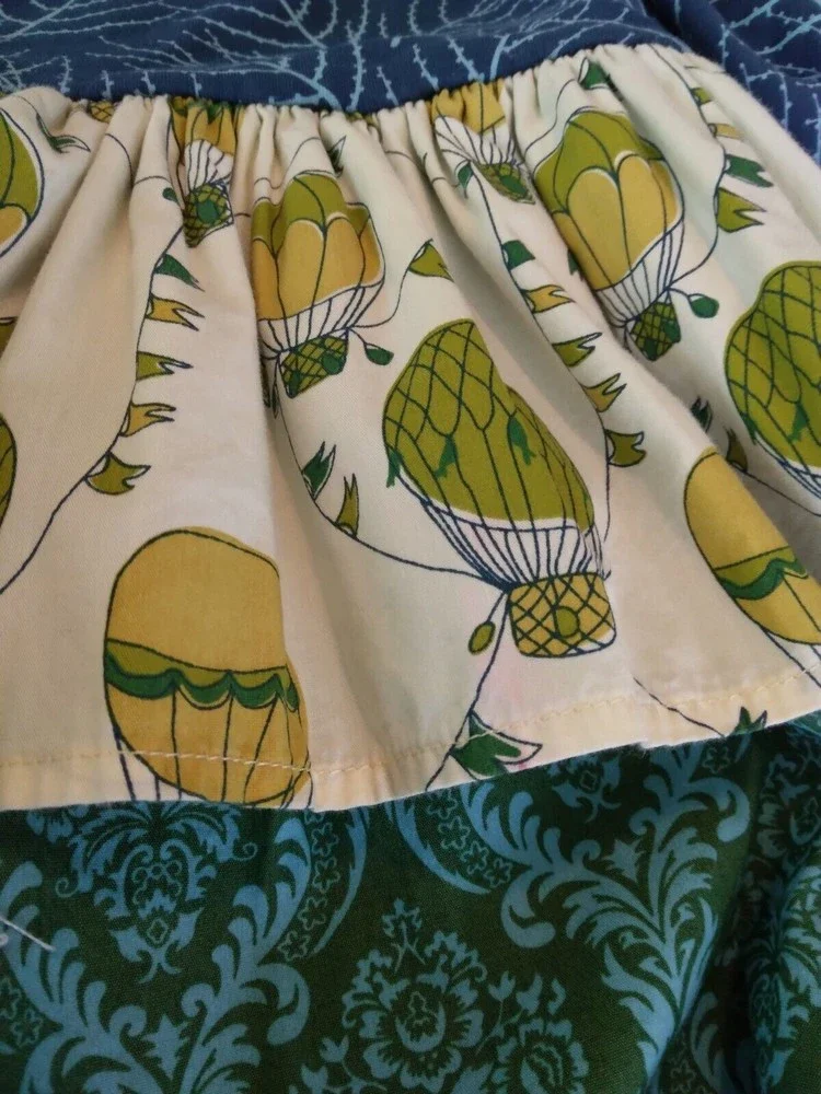 MATILDA JANE ~ Paint By Numbers Quiet Green Tiered Dress Hot Air Balloons Size 4